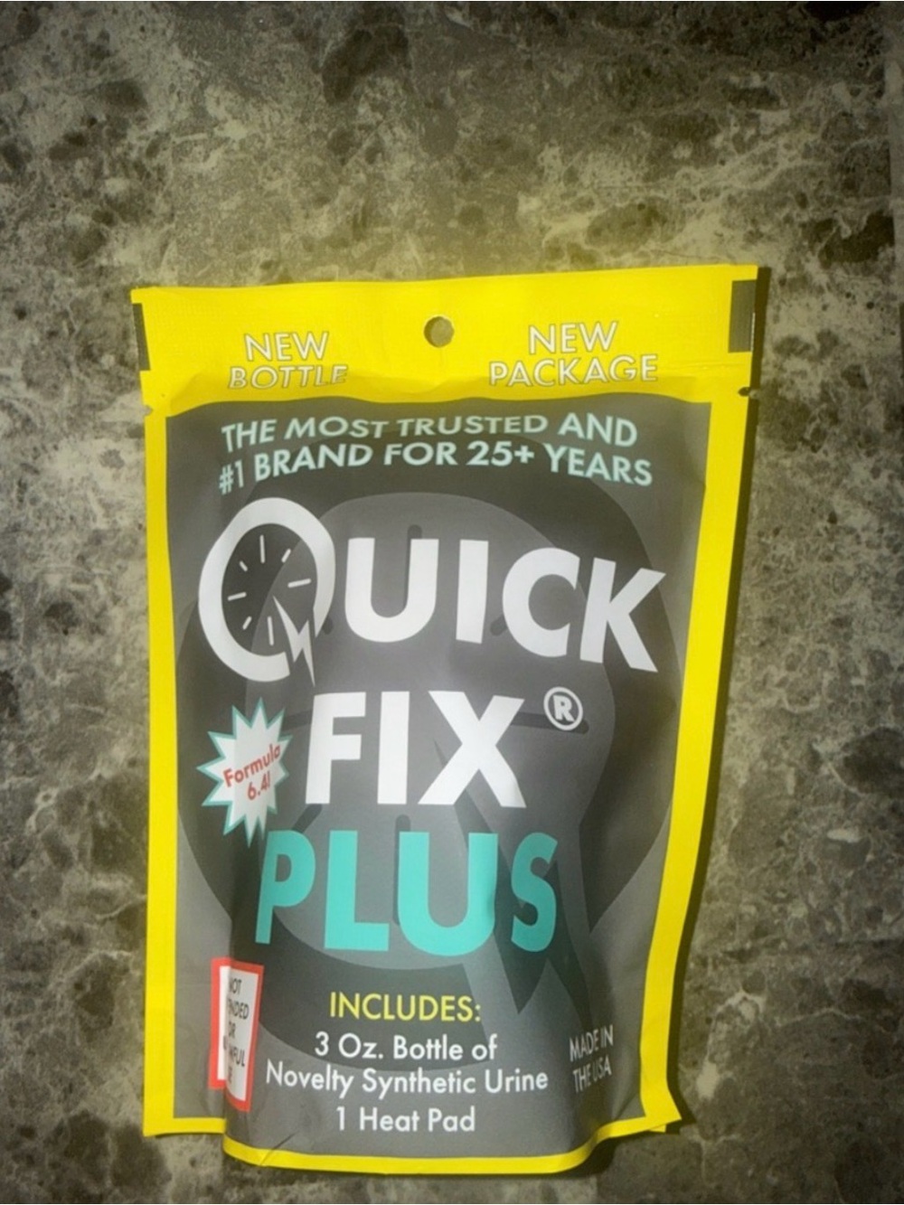 Quick Fix Plus Synthetic Urine - Yellow/Gray/Turquoise Pouch